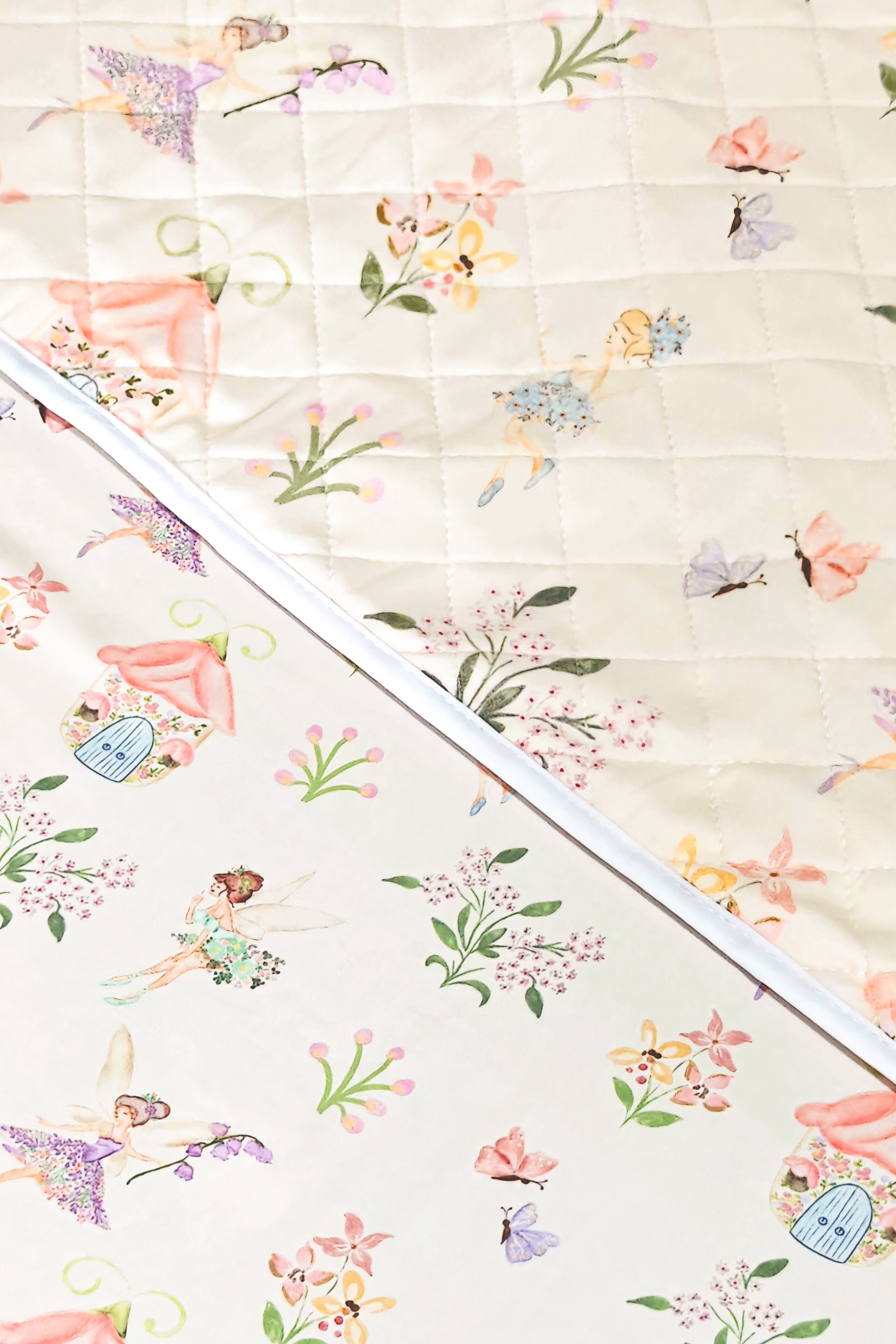 Modal Waterproof Bed Mat (With Wings) - Fairy Bloom