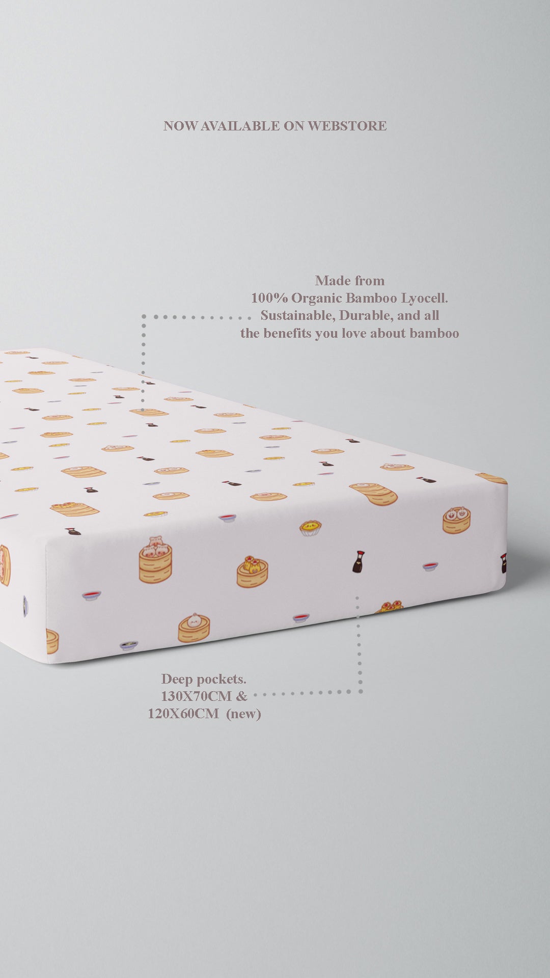 Bamboo Lyocell Cot Sheet - Dim Sum