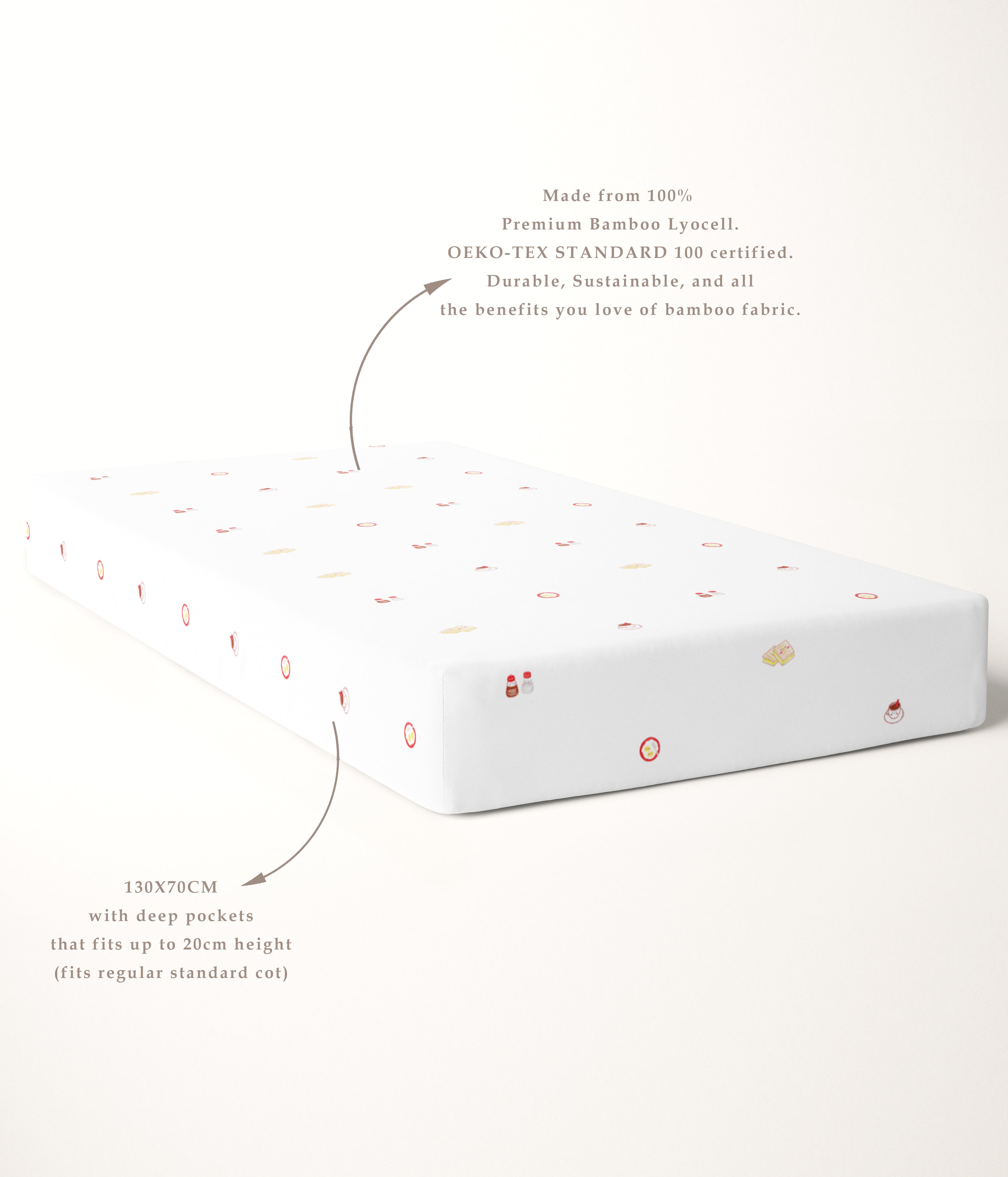 Bamboo Lyocell Cot Sheet - Toast