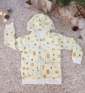 Organic Cotton Reversible Hoodie Jacket (Dim Sum)